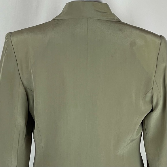 Hugo Buscati Tan Silk Double Breasted Vintage Blazer Size 6 - Picture 6 of 12